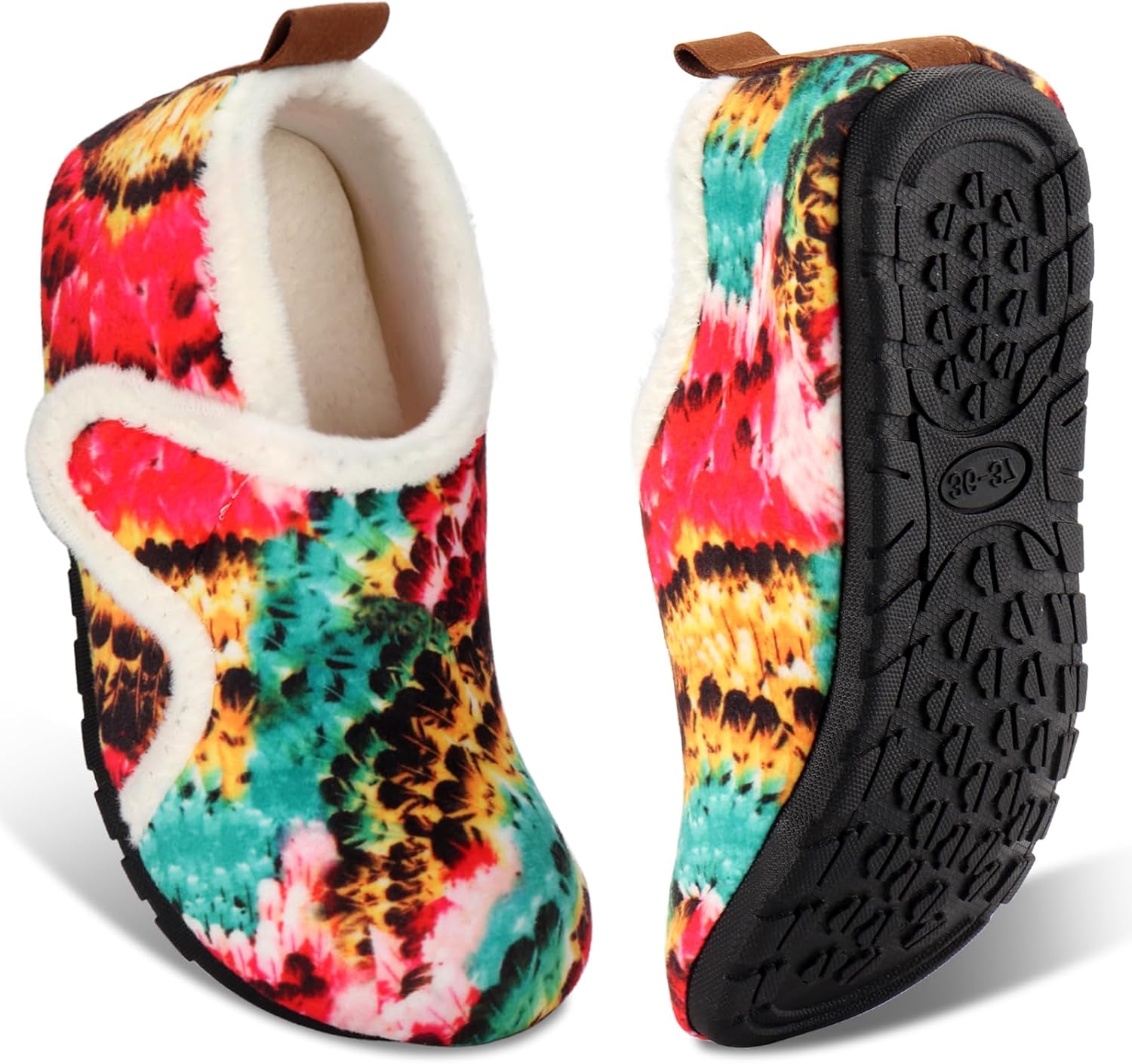 

Домашние тапочки Ibeauti для женщин и мужчин, легкие и удобные, как носки, с резиновой подошвой, для дома, спальни и путешествий, Colorful Feather