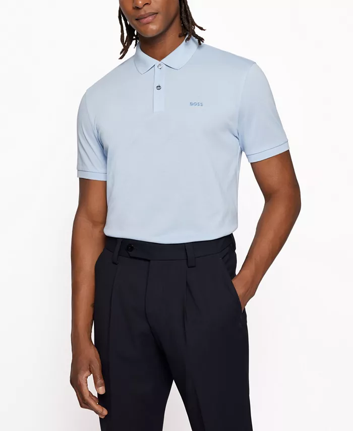 

Мужская хлопковая поло Regular-Fit Hugo Boss, синий