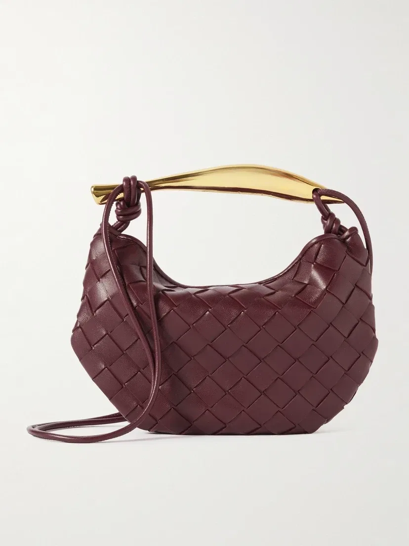 Сардинная мини-сумка через плечо из кожи Intrecciato BOTTEGA VENETA, красный