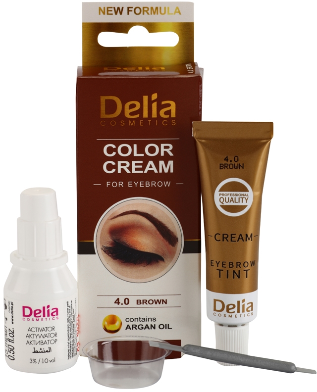 Краска для бровей с аргановым маслом Delia Cosmetics, atspalvis 4.0 brown 15 мл — фото 2