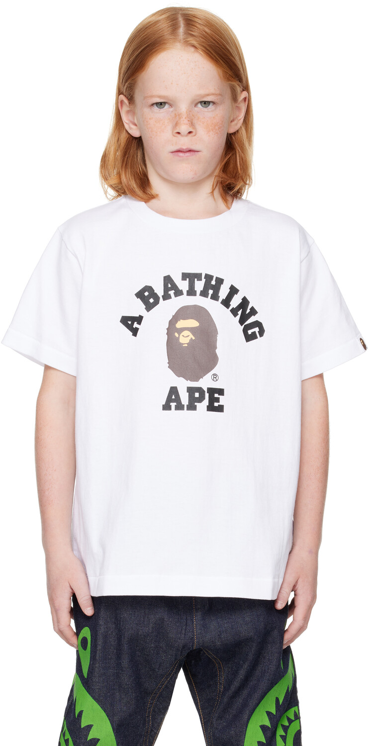

Футболка для детей колледжа BAPE, белый
