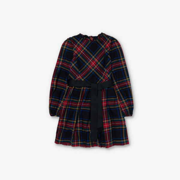 

Мини-Платье для девочек из хлопкового сатина с узором в клетку Polo Ralph Lauren, черный