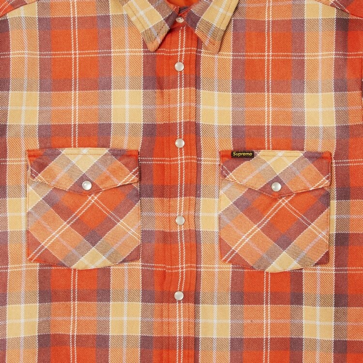 Рубашка Supreme Quilted Flannel Snap 'Orange', оранжевый — фото 3