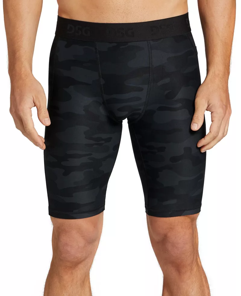 

Мужские шорты с компрессионными карманами DSG 10 дюймов, цвет Pure Black Perfect Camo