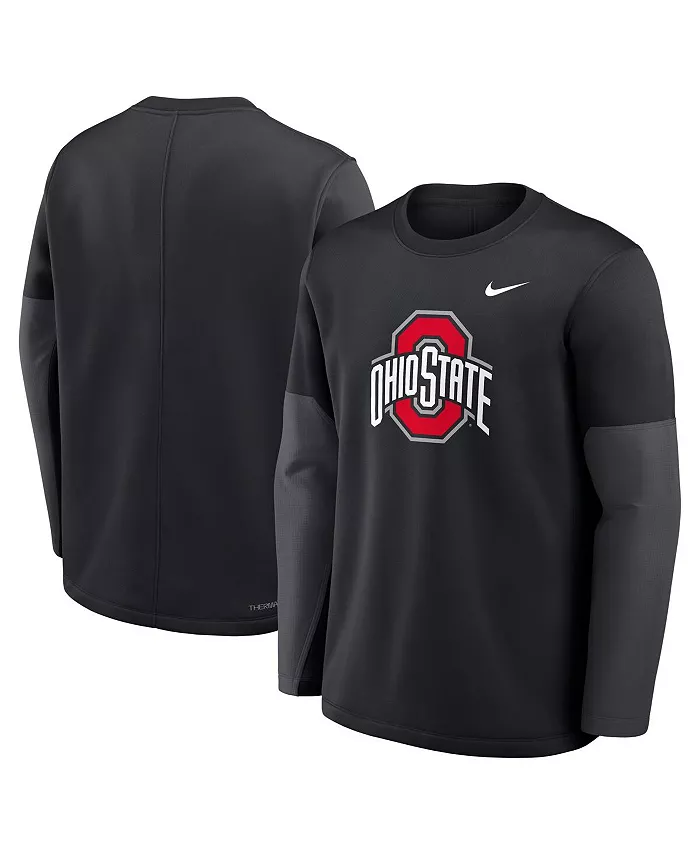 Мужская черная футболка Ohio State Buckeyes 2025 Sideline Coach Performance с длинными рукавами Nike — фото 4