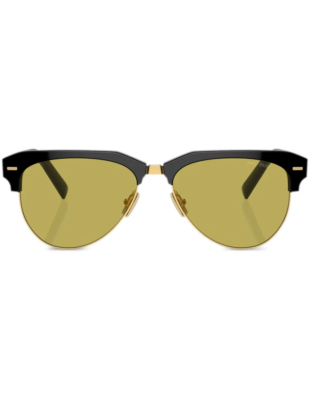

Солнцезащитные очки в овальной оправе с логотипом Miu Miu Eyewear, черный