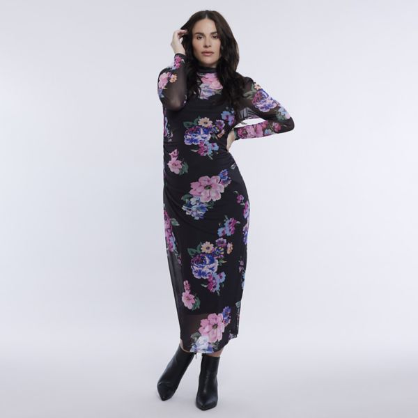 

Беременное платье-водолазка макси Motherhood, цвет black floral