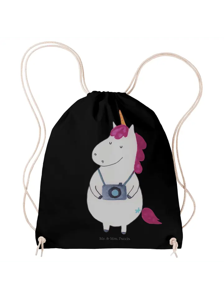 

Спортивная сумка Mr & Mrs Panda Sportbeutel Einhorn Fotograf ohne Spruch, черный