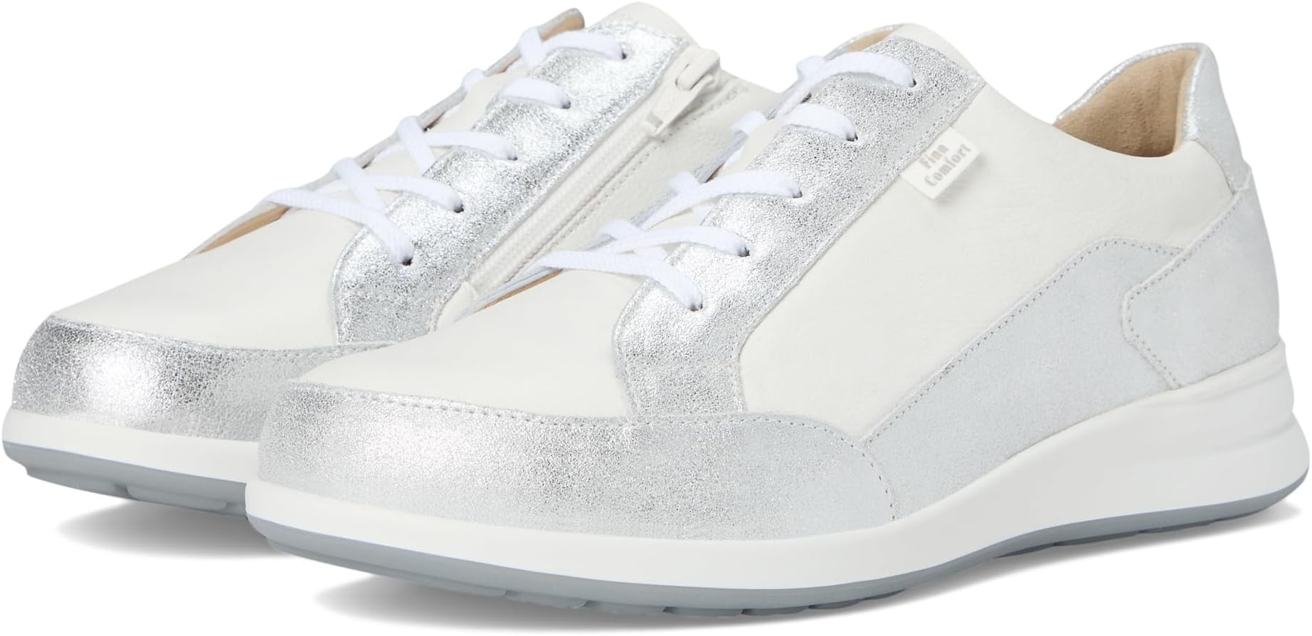 Кроссовки Finn Comfort Prato, цвет Silver/White