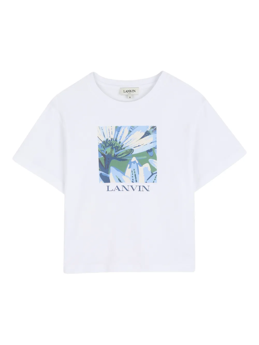 

Футболка с цветочным принтом Lanvin Enfant, белый