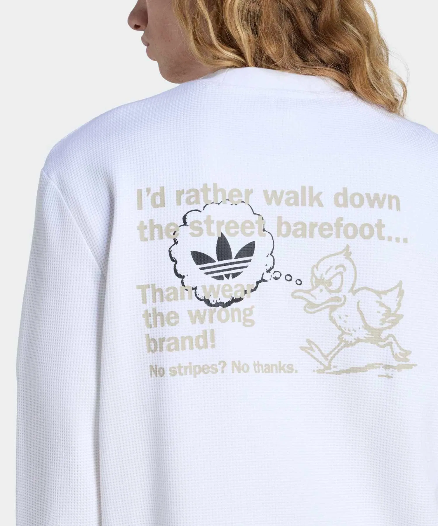 Унисекс футболка Adidas Originals Waffle Workwear с длинными рукавами белая — фото 4