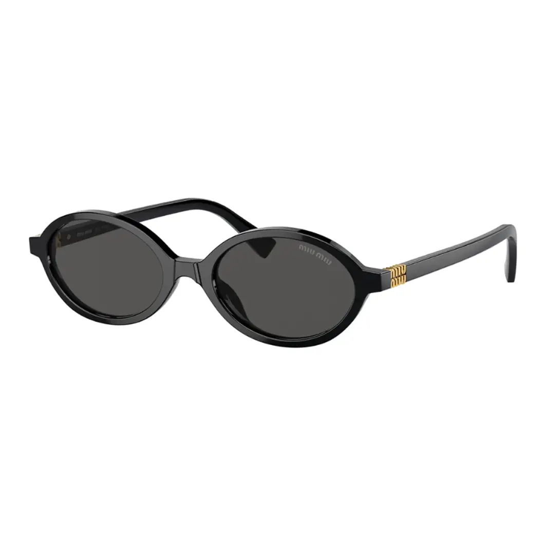 

MIU MIU Овальные солнцезащитные очки с логотипом, Black