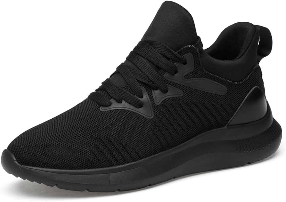 

Мужские кроссовки с широкой посадкой, повседневные сетчатые, противоскользящие, для увеличения роста, шнуровка, обувь для поднятия роста Ukuboxbag, черный