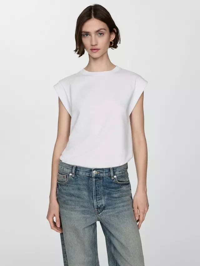 

Футболка Mango Viri Cotton, белый