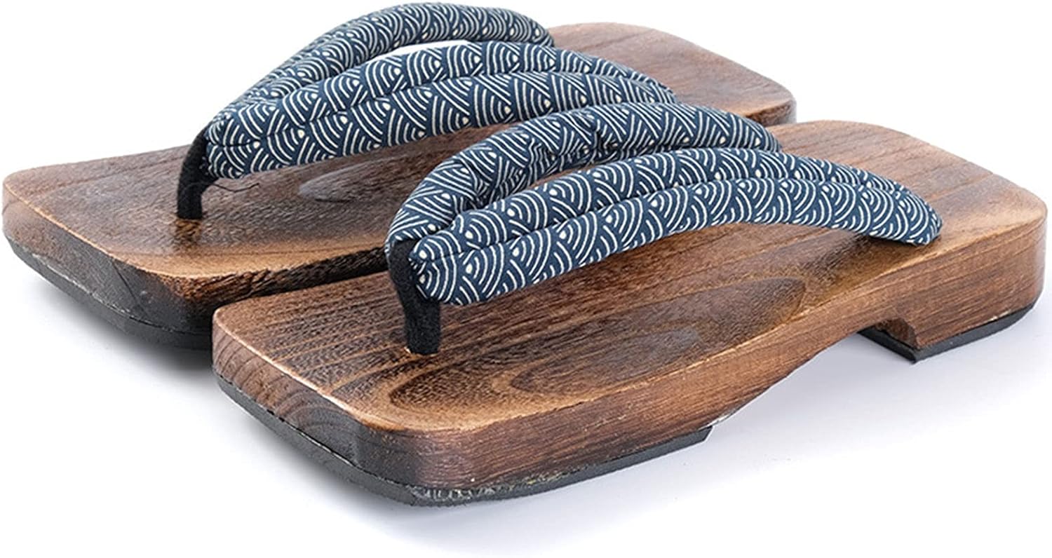 

Деревянные сабо сандалии Японские традиционные обувь, подошва против скольжения, женские шлепанцы, домашние тапочки для женщин, модные мужские тапочки для Рождества и Хэллоуина (Цвет: A, Размер: EU 42) Tucy, EU 43 D