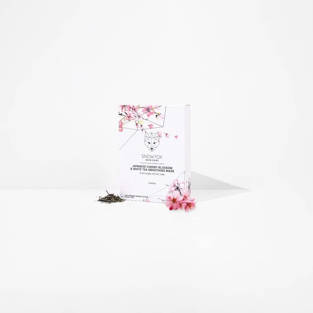 Маска для лица Snow Fox Skin Care — Cherry Blossom & White Tea Smoothing Mask, , увлажняющая, гипоаллергенная — фото 2