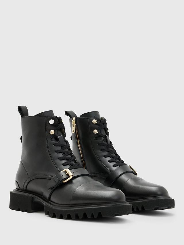 AllSainst Tori кожаные мотоциклетные ботинки AllSaints, Black — фото 4