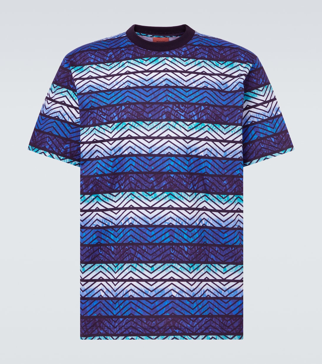 

Футболка из хлопкового джерси с узором зигзаг Missoni, Blue Tones