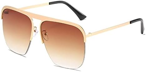 

Солнцезащитные очки квадратной формы для женщин и мужчин, большие солнцезащитные очки, модные очки для путешествий и пляжа, очки с защитой от УФ-излучения UV400 MTZJH, Gold Tea