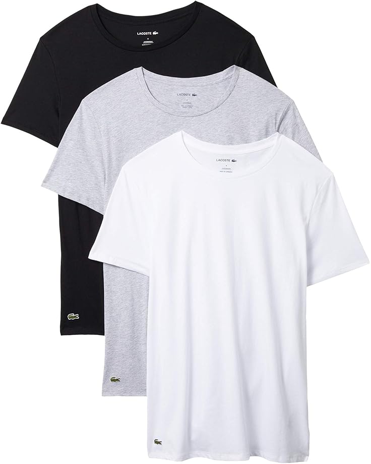 

Футболка Lacoste 3-Pack Crew Neck Regular Fit Essential T-Shirt, цвет White/Silver Grey Chine/Black
