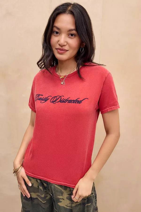 

Футболка с принтом "расслабленный и отвлекающий внимание" Bdg Urban Outfitters, Red, Красный, Футболка с принтом "расслабленный и отвлекающий внимание" Bdg Urban Outfitters, Red