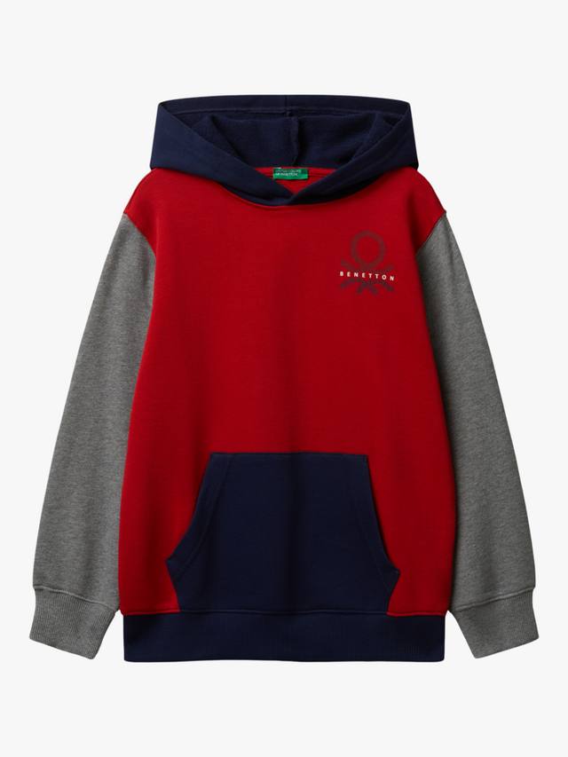 

Детский хлопковый худи с цветными блоками Benetton, Multicolour