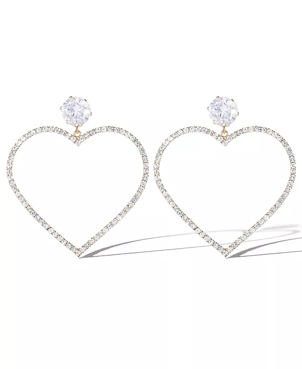 

Серьги-Сердечки из стекла и камня Jessica Simpson, clear