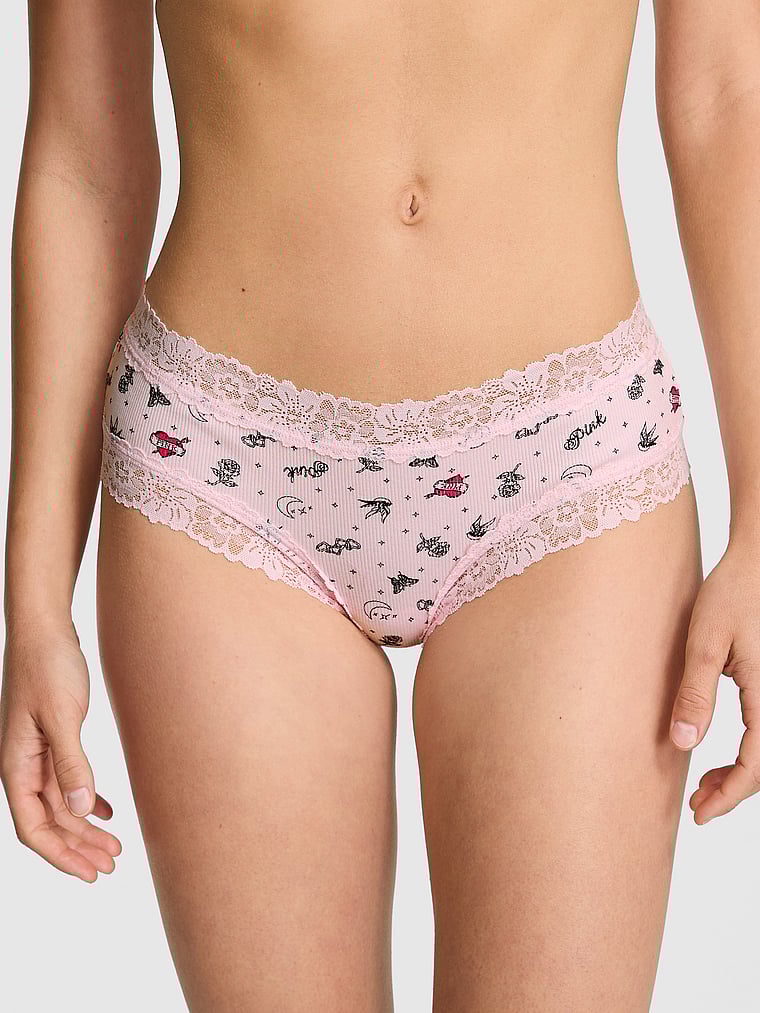 

Кружевные трусики Wink с дерзкой отделкой Pink, lace trim pink tulip tattoo print