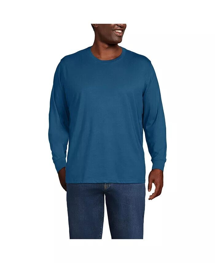 

Футболка с длинным рукавом Big & Tall Super-T Lands' End, синий