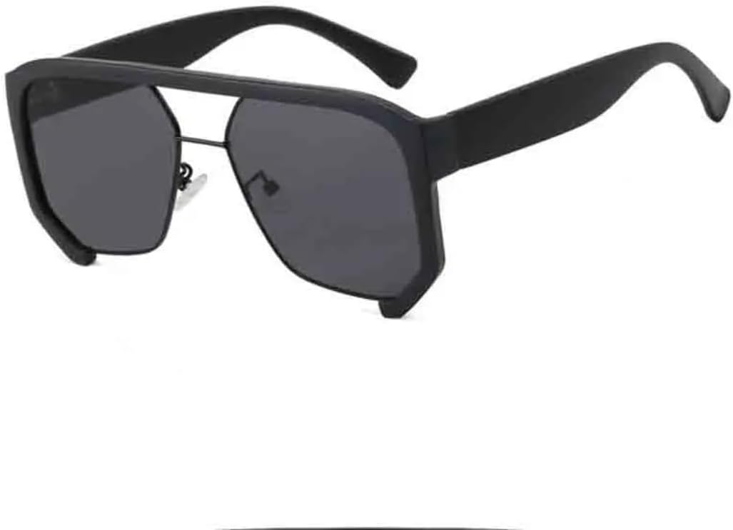 

Винтажные солнцезащитные очки в полуободковой оправе для женщин, толстая оправа с двойной перемычкой, стильные многоугольные солнцезащитные очки UV400 для путешествий VVTWSSW, Black Gray