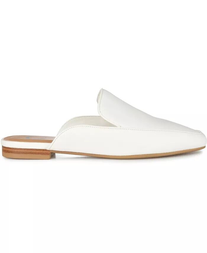 Женские туфли-мюли Akza Wide Slip On Square Toe Flats Journee Collection, белый — фото 2