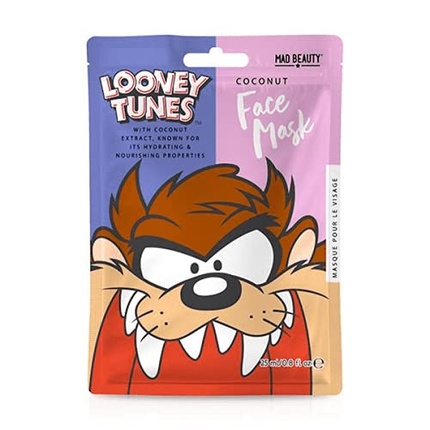 

Disney Looney Tunes Tasmanian Devil Taz Увлажняющая и расслабляющая тканевая маска для питания кожи и красивого цвета лица, Mad Beauty