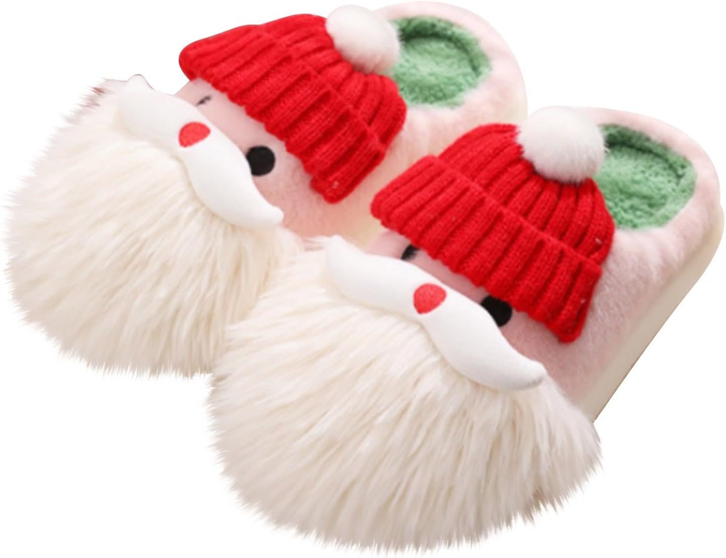 

Рождественские тапочки для женщин и мужчин, милые домашние тапочки Санта-Клауса, мягкие и легкие тапочки для дома и улицы Generic, красный