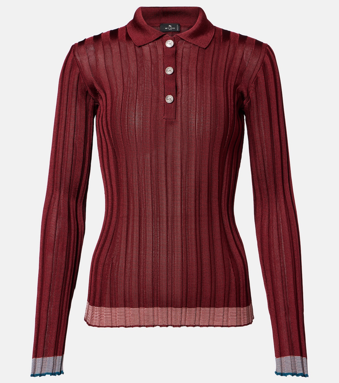 

Рельефный поло-свитер Etro, Melanzana Scurissimo