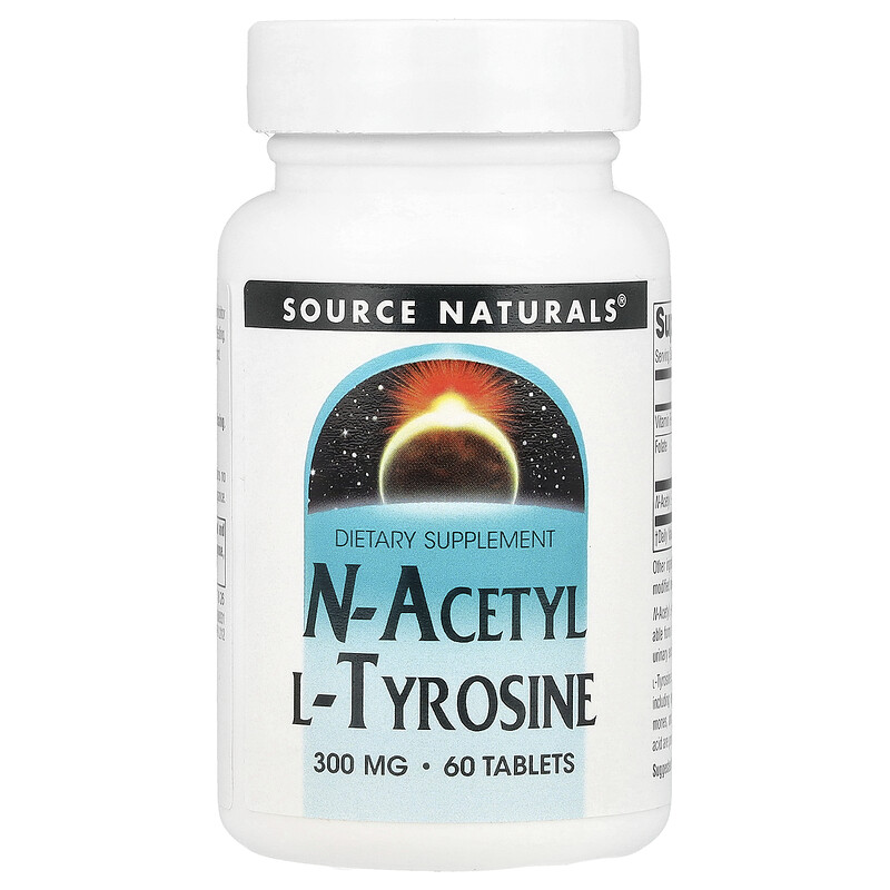 

Source Naturals, N-ацетил L-тирозин, 300 мг, 60 таблеток