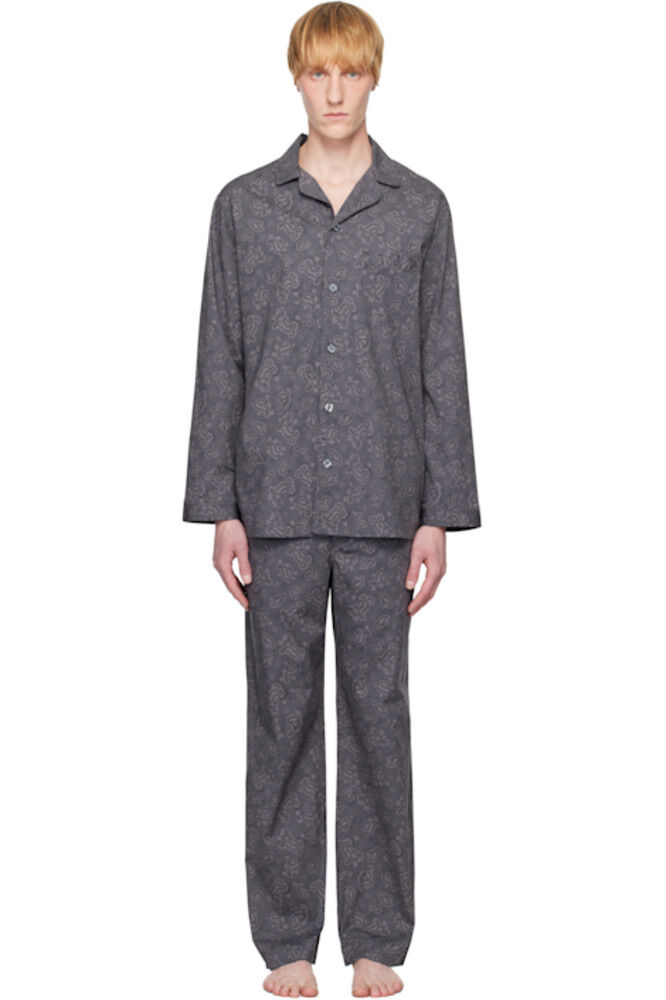 

SSENSE Эксклюзивный серый пижамный комплект из хлопкового поплина для сна SKIMS