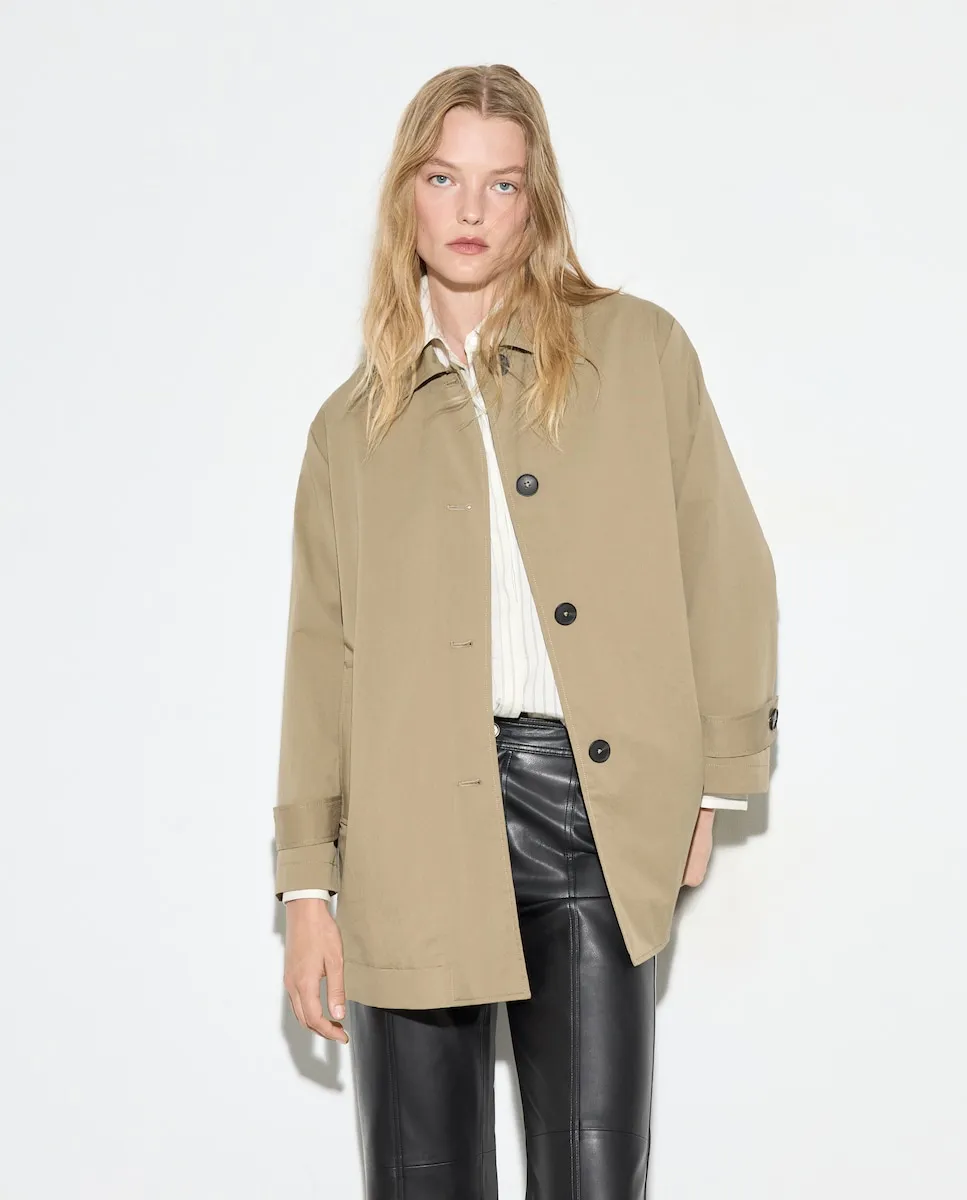 

Длинный однотонный дождевик для женщин Woman El Corte Inglés, хаки