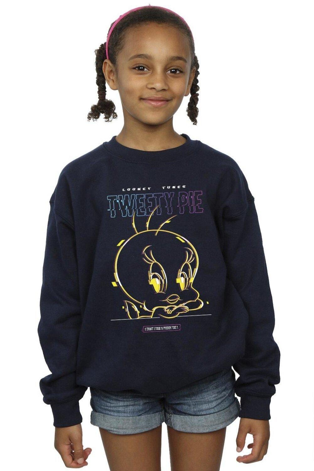 

Толстовка Tweety Glitch Looney Tunes, темно-синий