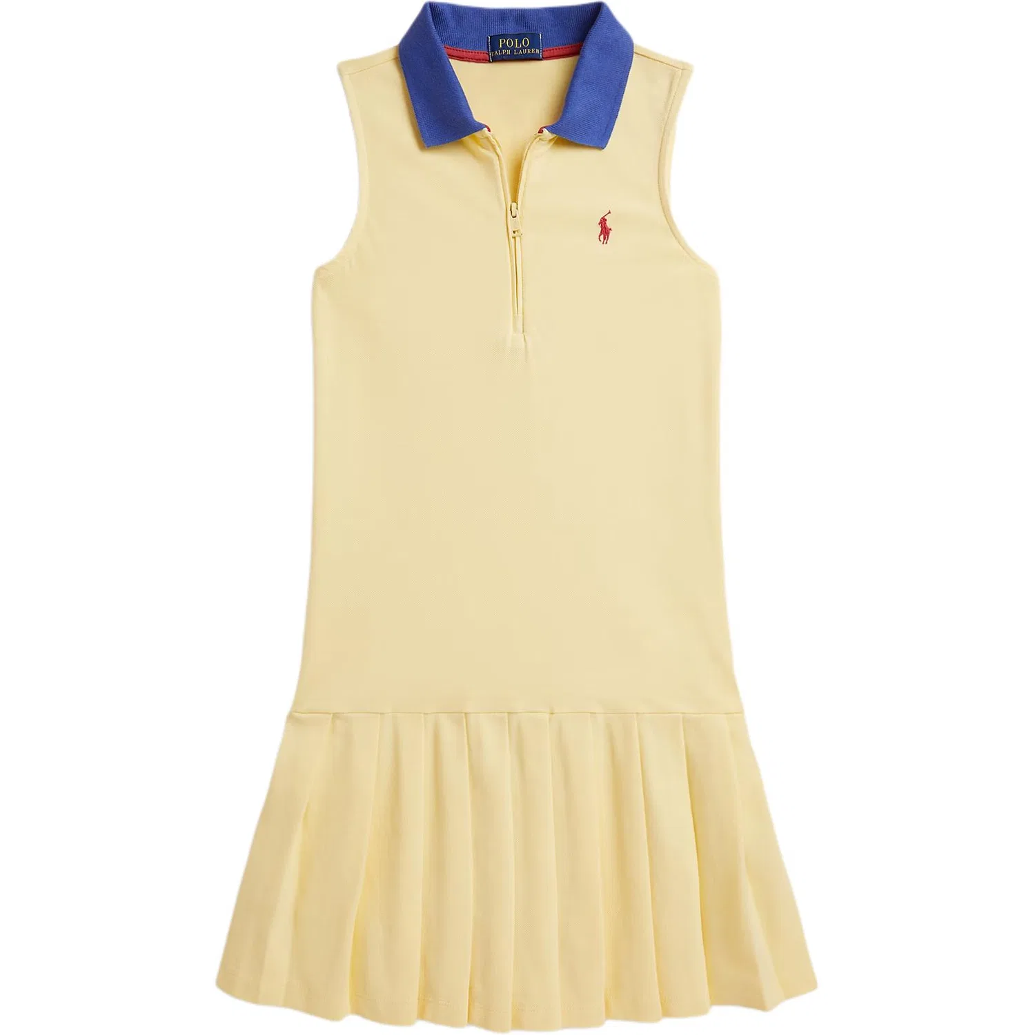 Платье поло с воротником, миди, желтое, Polo Ralph Lauren