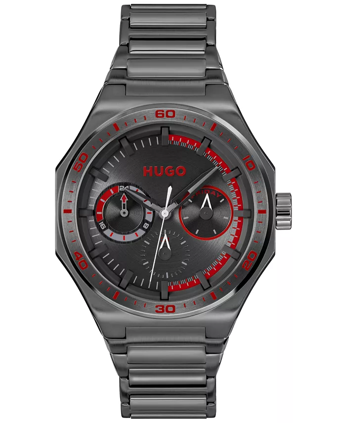 

Мужские часы Grail Sport Quartz с многофункциональным циферблатом, ионным покрытием, серый корпус из нержавеющей стали, 44 мм Hugo Boss