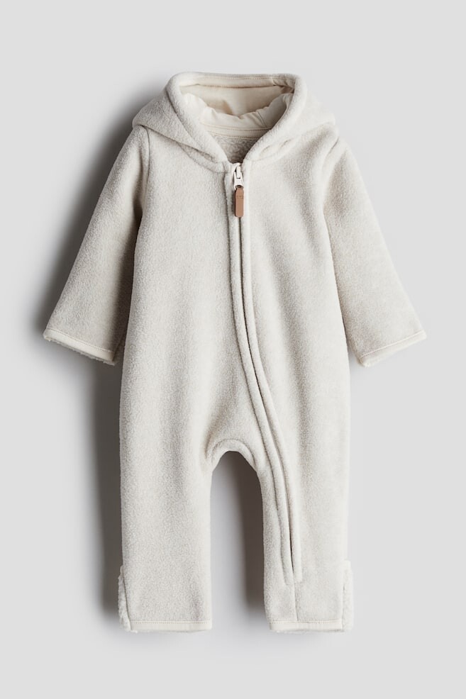 

Флисовый комбинезон с капюшоном H&M, бежевый