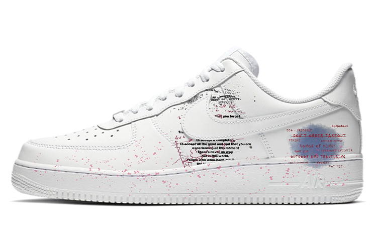 Кроссовки Nike Air Force 1 Skateboard Shoes Women's Low-Top White Blue