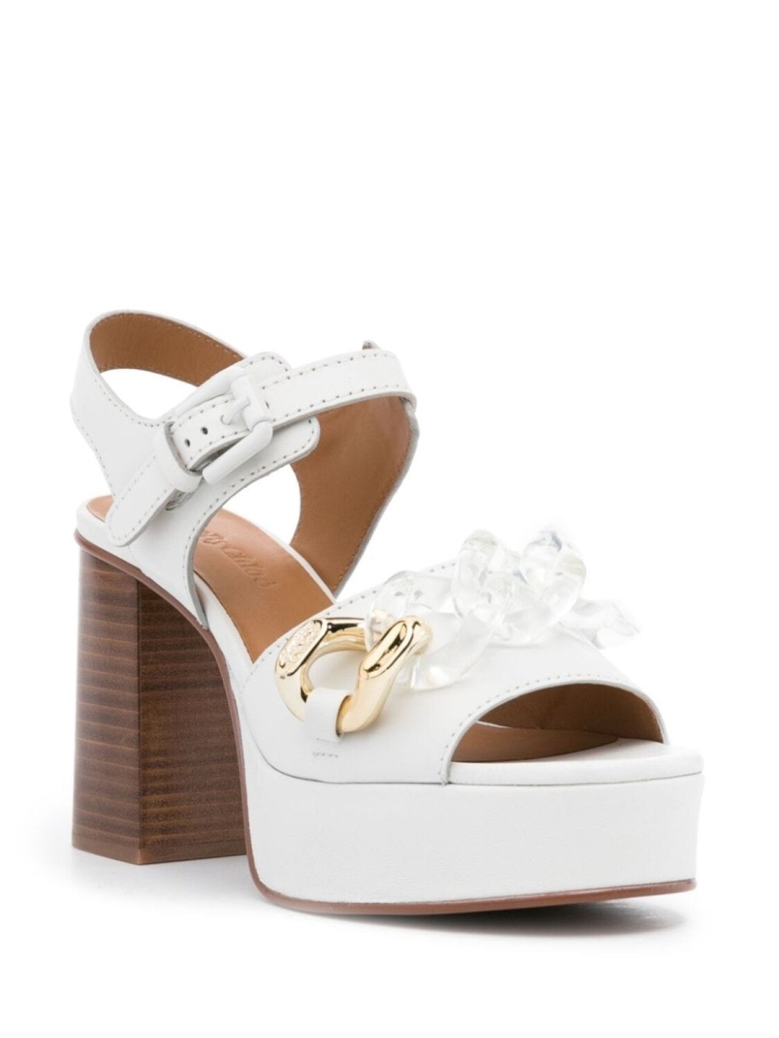 

See by Chloé босоножки на платформе с цепочкой, белый