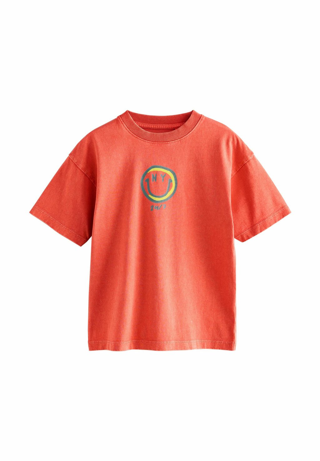 

Футболка с принтом RELAXED FIT WASHED SHORT SLEEVE GRAPHIC Next, красный
