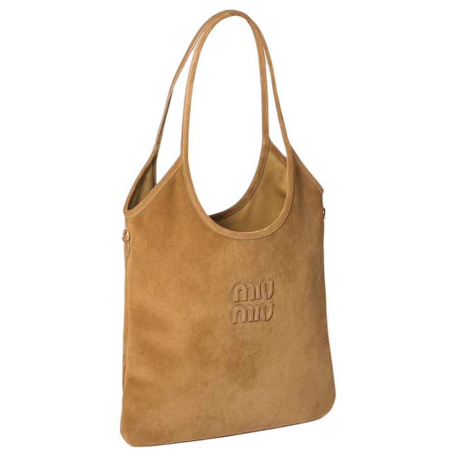 Сумка Ivy Suede из натуральной кожи для женщин коричневого цвета MIU MIU, Set (Bag+Dust Bag) — фото 2