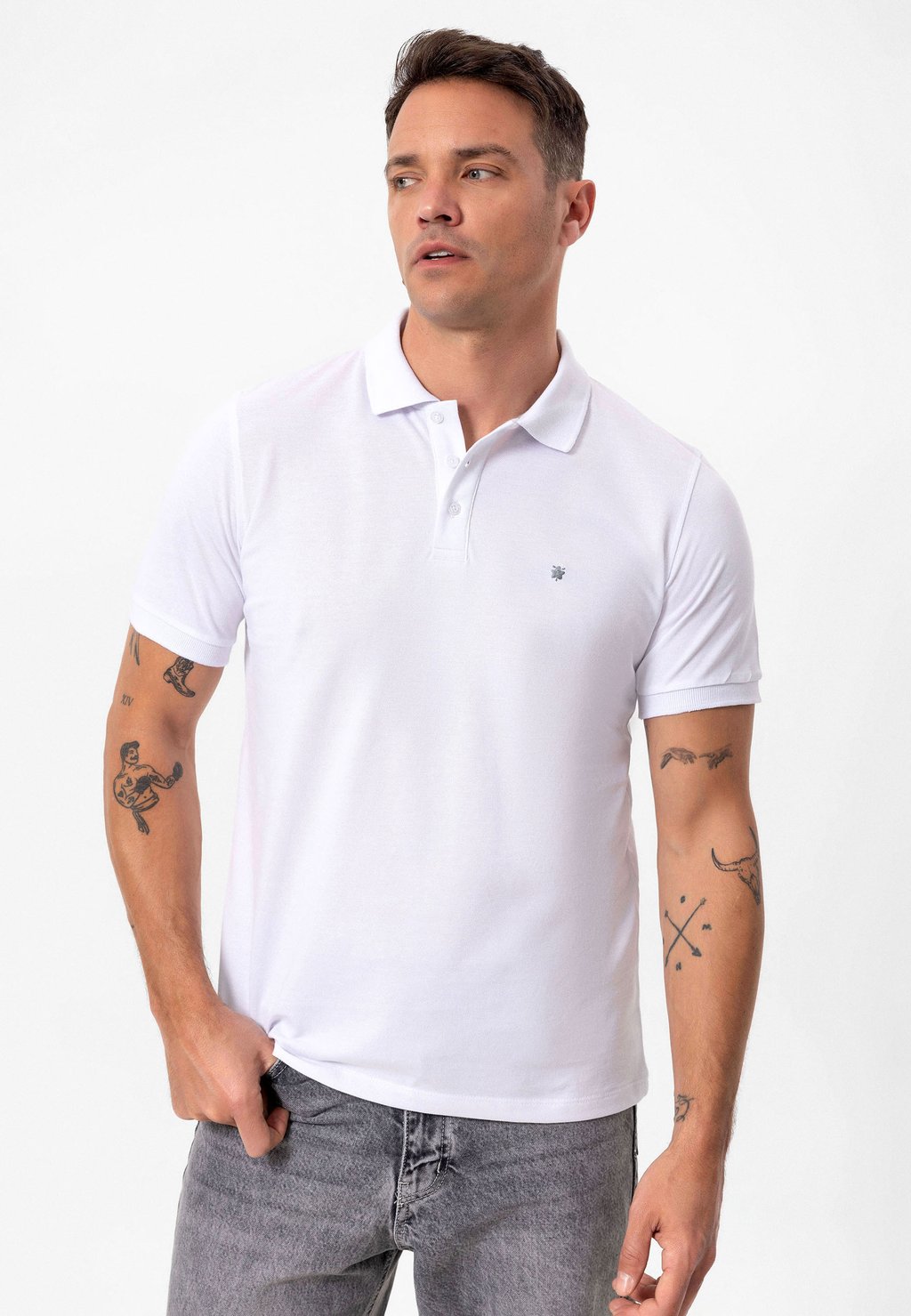 

Рубашка поло KAVI REGULAR FIT SHORT SLEEVE anou anou, белый