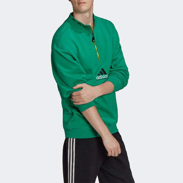 Толстовка adidas Equipment Series Half Zipper Pullover Green, зеленый — фото 4