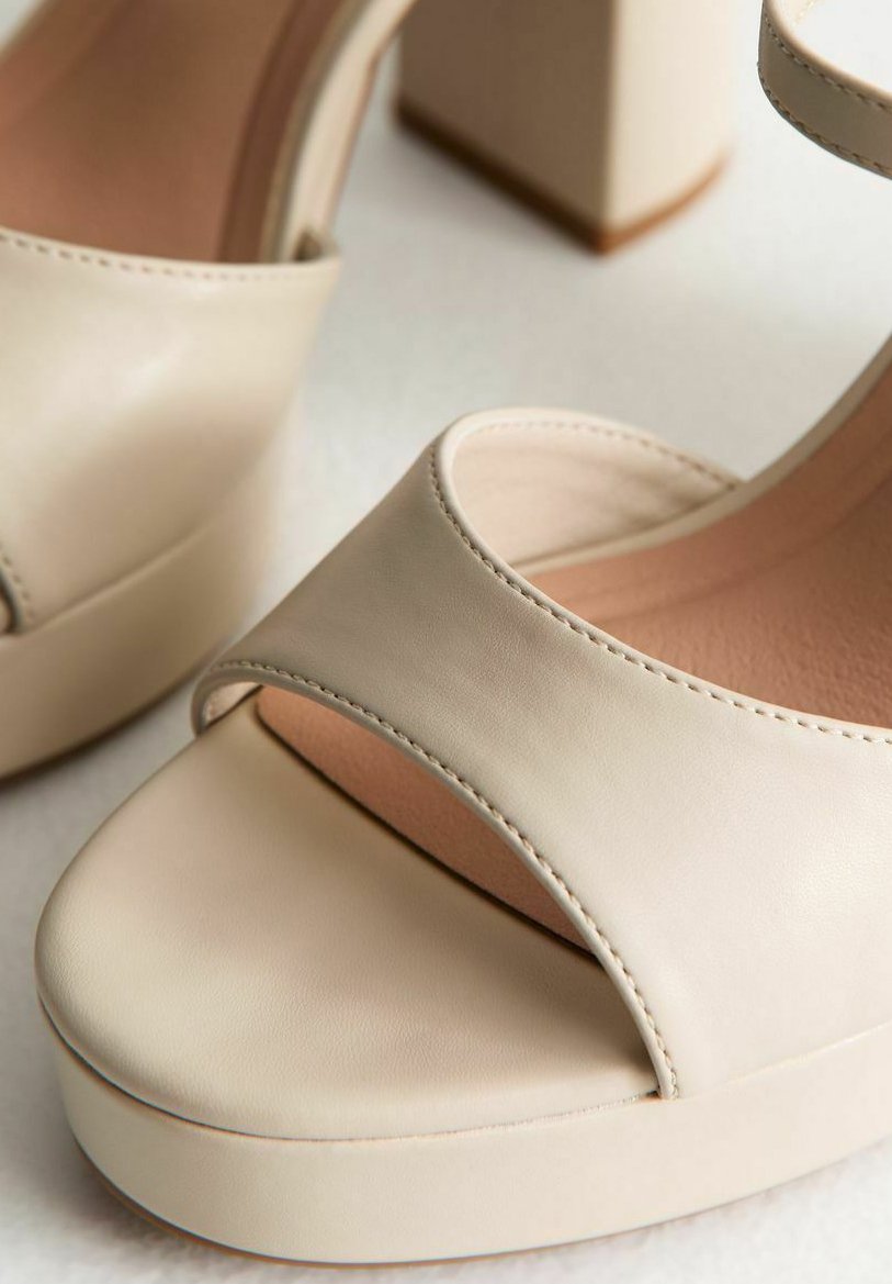 Босоножки на высоком каблуке PLATFORM SOLE BLOCK HEEL - Platform sandals New Look, кремовый — фото 4