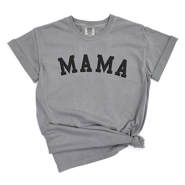 

Футболка Mama bold puff print для женщин, окрашенная в готовом виде Simply Sage Market, Grey