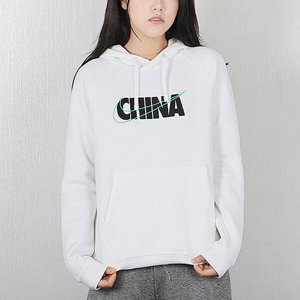 Свитер nsw chn po hoodie logo printing white Nike, белый — фото 3